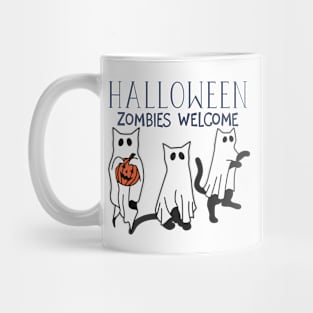 Halloween Ghost Cats Mug